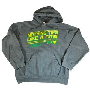 Unisex Gildan Heavy Blend Ohio Nothing Tips Like A Cow Size Small Gray Hoodie